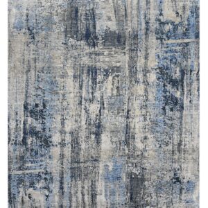 Contemporary  Rectangle   Hand Made DEEP SILVER Rug