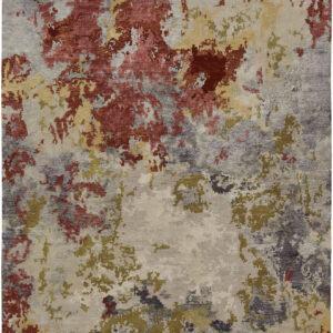Contemporary  Rectangle WOOL / Viscose Modern Hand Made Beige Rug