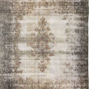 Transitional  Rectangle WOOL Tabriz Hand Made Gray Rug
