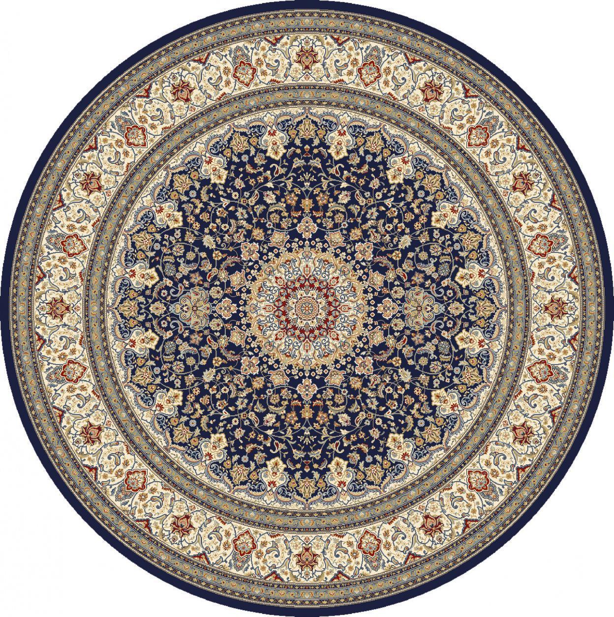 Traditional Round Traditional Machine Made Blue Rug