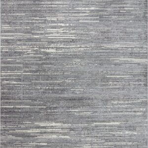 Contemporary  Rectangle Synthetic  Machine Made Grey / Ivory Rug