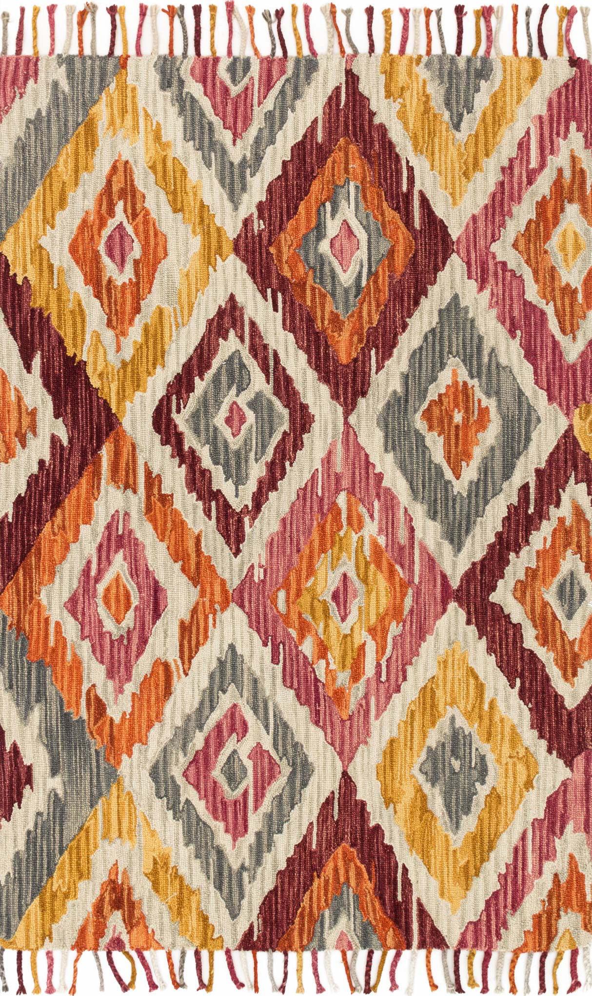 Transitional  Rectangle WOOL Transitional Hand Hooked Pink Rug