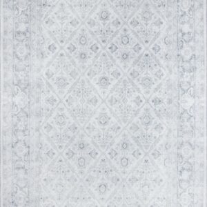 Transitional  Rectangle Cotton Turkish Machine Made Grey Rug