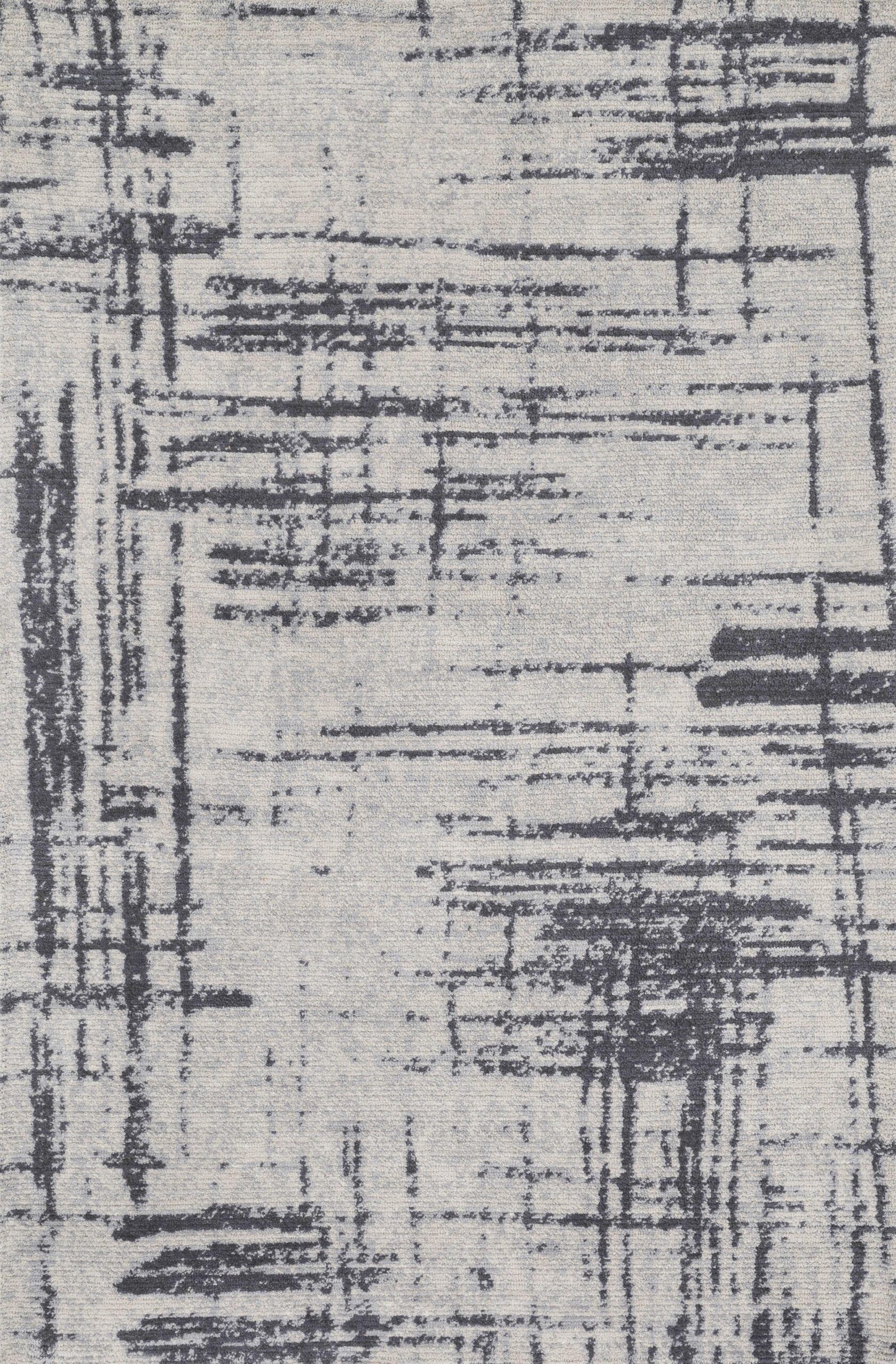 Contemporary  Rectangle Synthetic Modern Machine Made Grey Rug