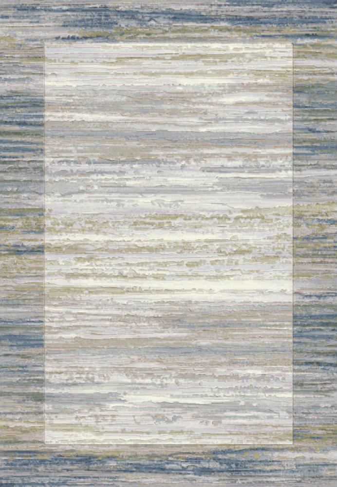 Contemporary Rectangle Modern Machine Made Blue Rug