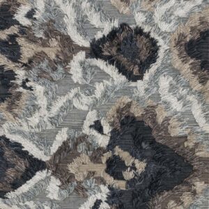 Shag/Flokati  Rectangle ART. SILK Modern Hand Made Grey / Blue Rug