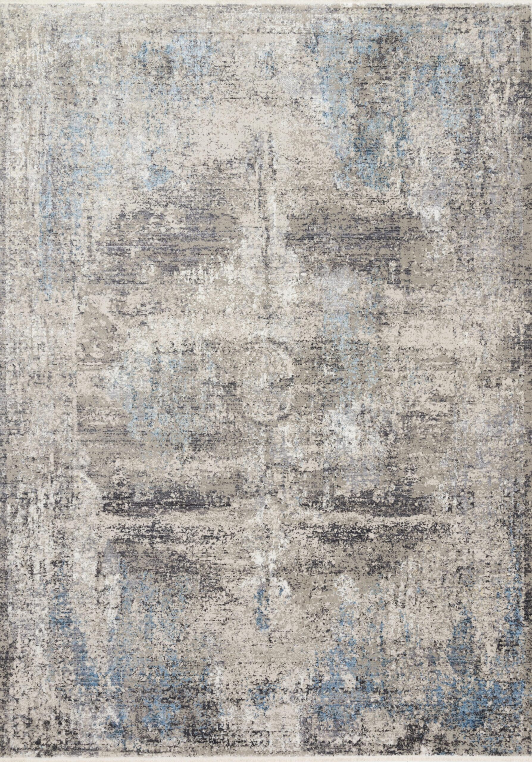 Transitional  Rectangle   Machine Made Slate / Sky Rug