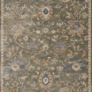 Transitional  Rectangle POLYPROPILENE Transitional Machine Made Green/beige Rug