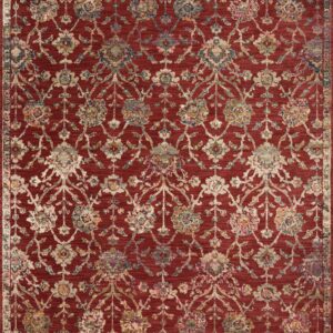 Transitional  Rectangle POLYPROPILENE Transitional Machine Made Red Rug