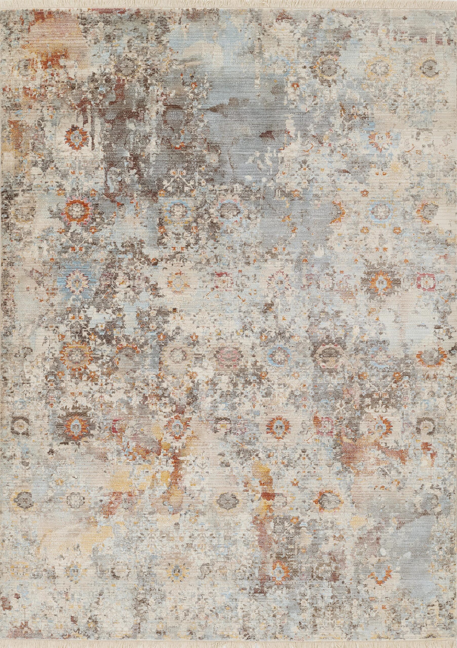 Transitional  Rectangle   Machine Made Multi Rug
