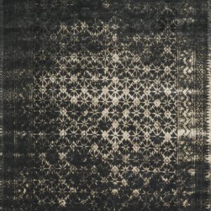 Transitional  Rectangle WOOL Transitional Machine Made Black Rug