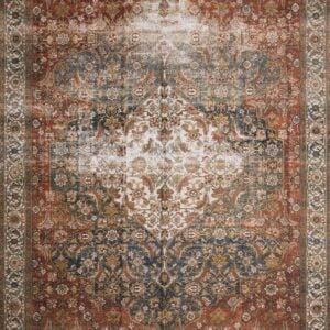 Transitional  Rectangle Synthetic Transitional Machine Made Red Dk Rug