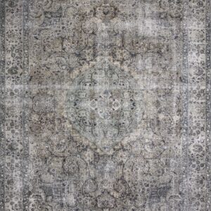 Transitional  Rectangle Synthetic Transitional Machine Made Gray Rug
