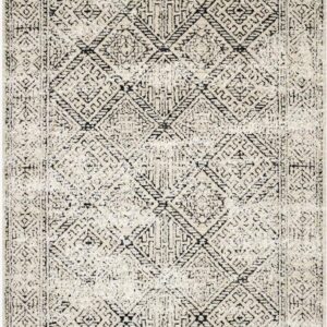Transitional  Rectangle Synthetic Transitional Machine Made Ivory/Blue Rug