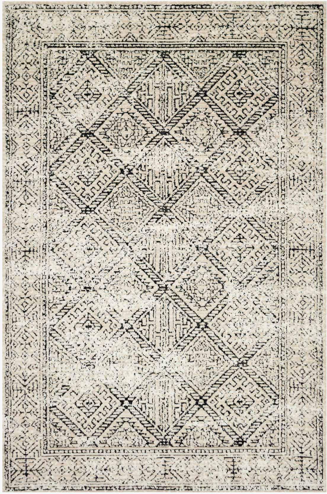 Transitional  Rectangle Synthetic Transitional Machine Made Ivory Rug