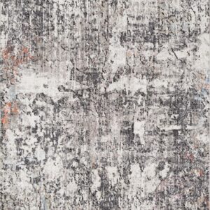 Contemporary  Rectangle   Machine Made Ivory / Granite Rug