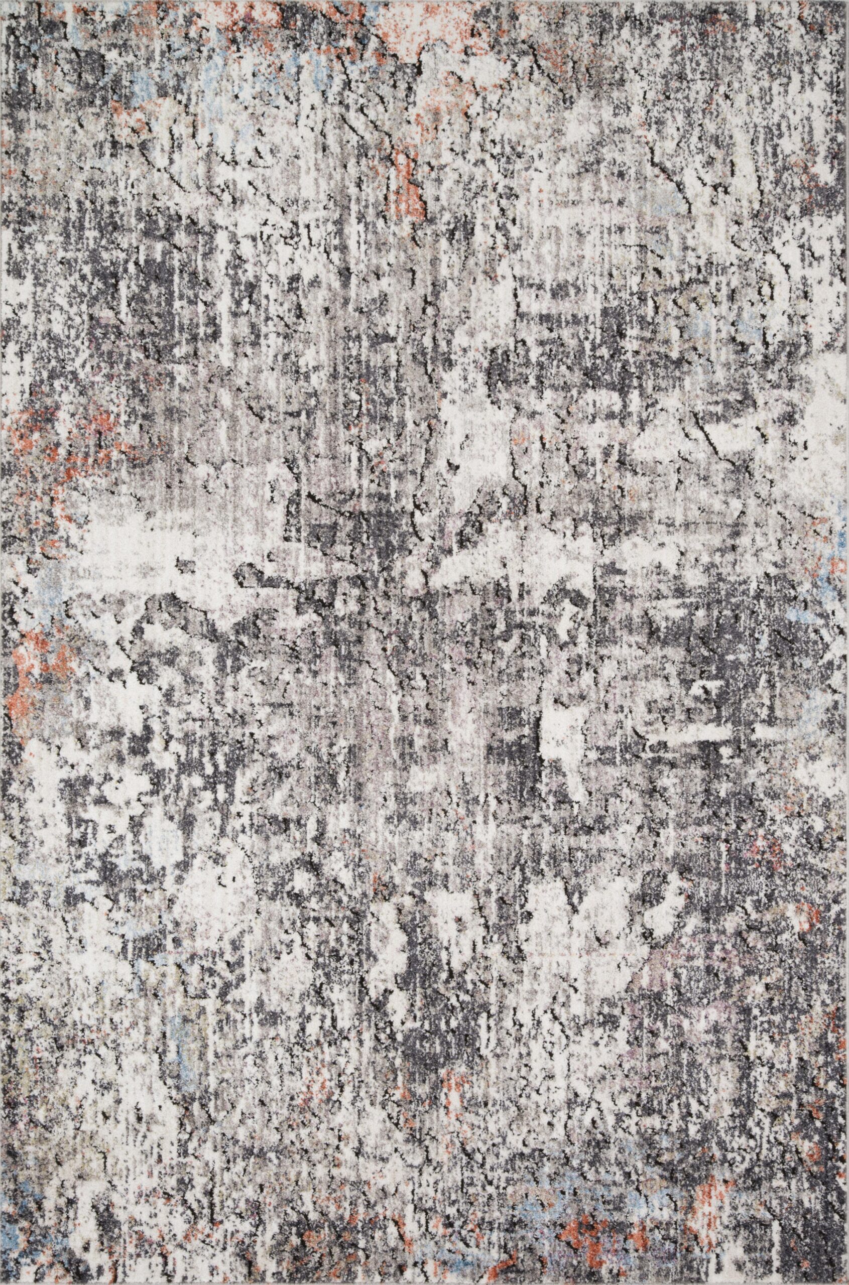 Contemporary  Rectangle   Machine Made Ivory / Granite Rug