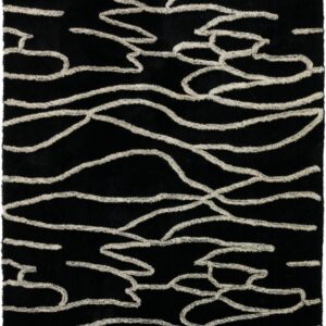 Shag/Flokati  Rectangle Synthetic SHAG  Hand Tufted Black Rug