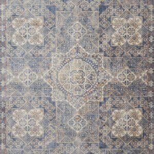 Transitional  Rectangle Synthetic Turkish Machine Made Blue Rug