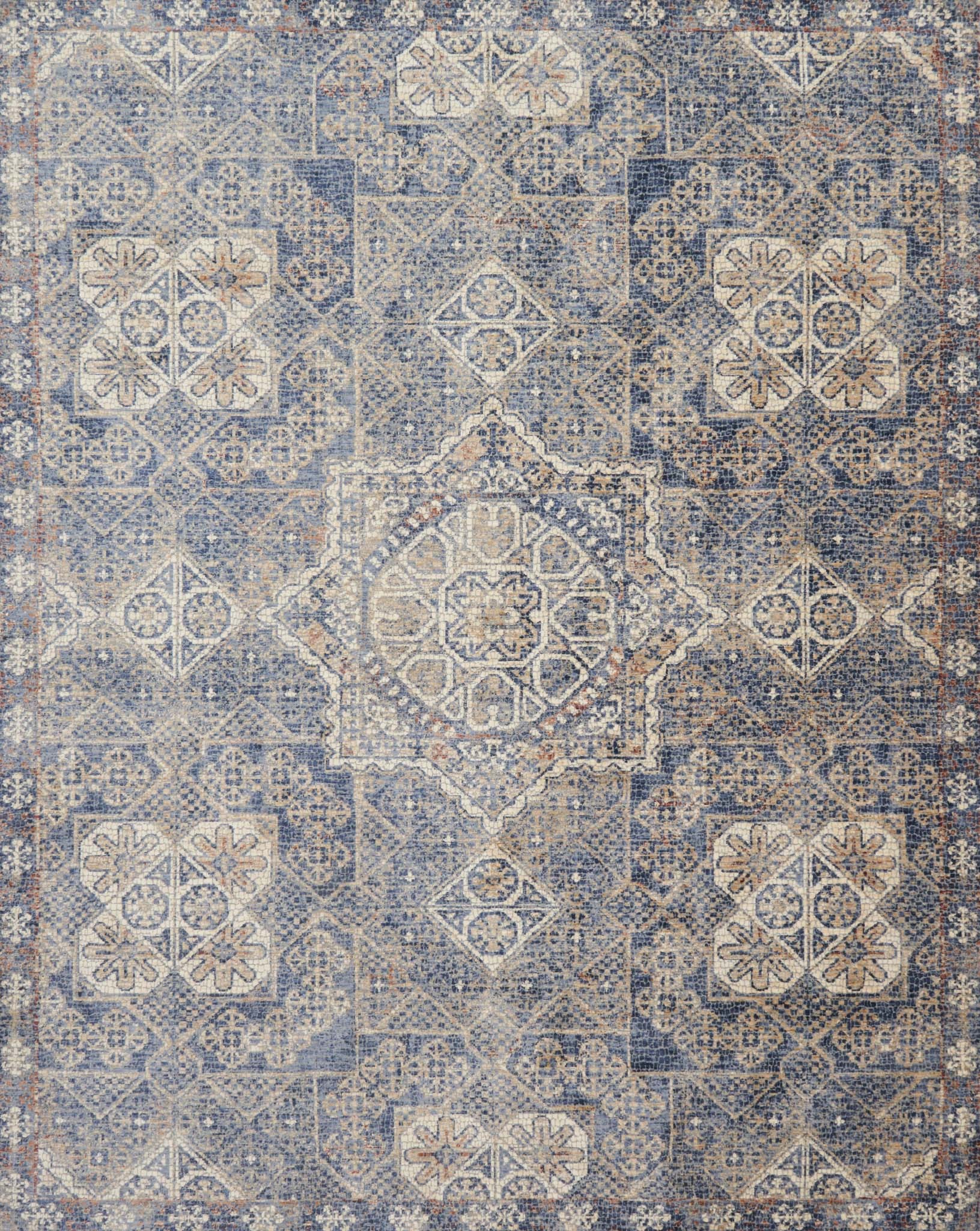 Transitional  Rectangle Synthetic Turkish Machine Made Blue Rug