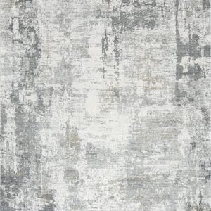 Contemporary  Rectangle ART. SILK Modern Machine Made Grey Rug