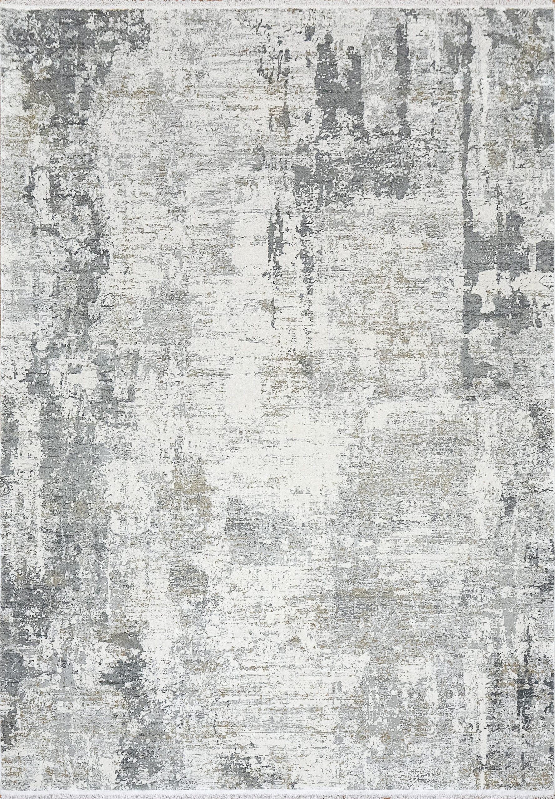 Contemporary  Rectangle ART. SILK Modern Machine Made Gray Lt Rug