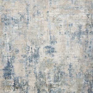 Contemporary  Rectangle ART. SILK Modern Machine Made Grey / Blue Rug