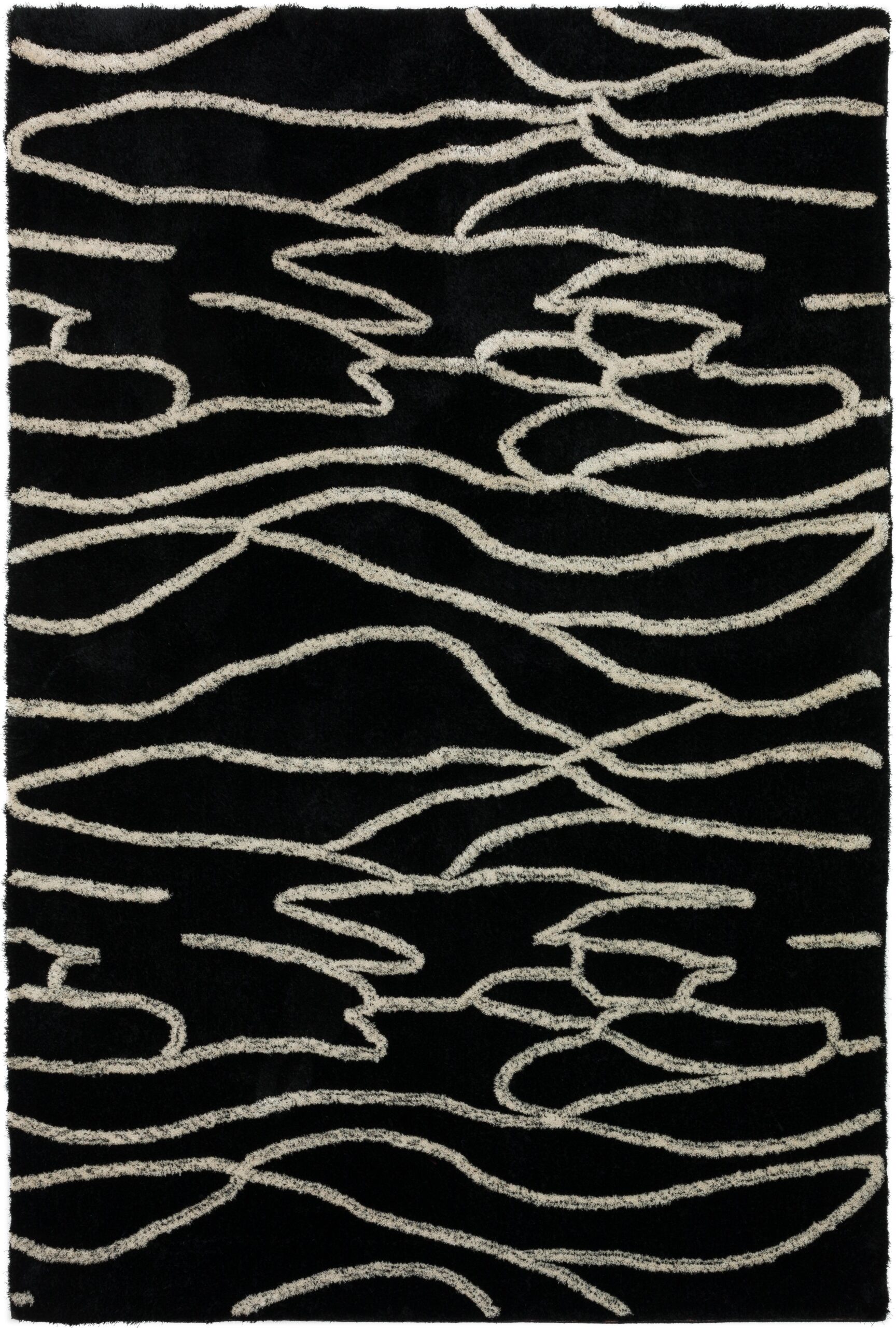 Shag Flokati Rectangle SyntheticHand Tufted Rug PE3BK8X10