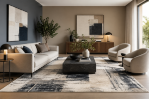 How to Match a Contemporary Rug with Sofas, Coffee Tables and Wall Colors