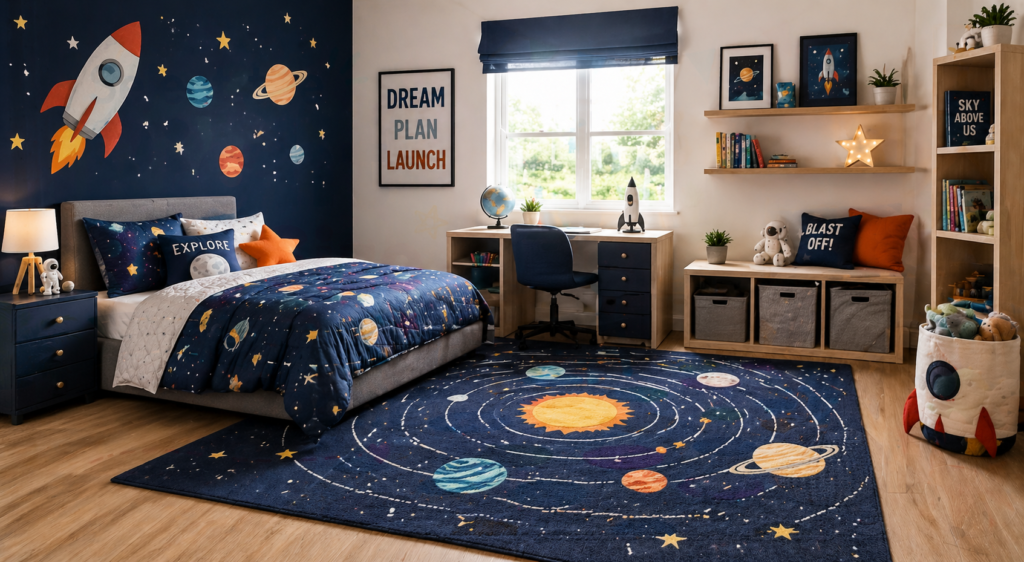 Theme Based Kids Room with theme rug
