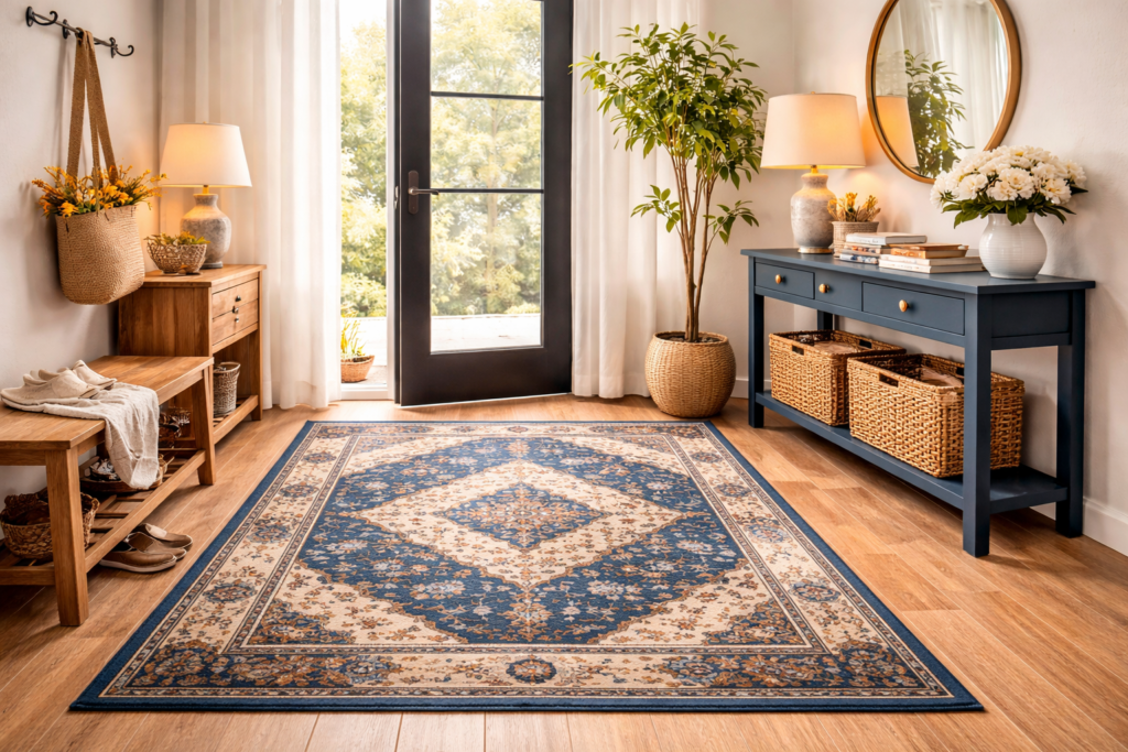 How To Match Entryway Rugs With Wall Colors & Furniture