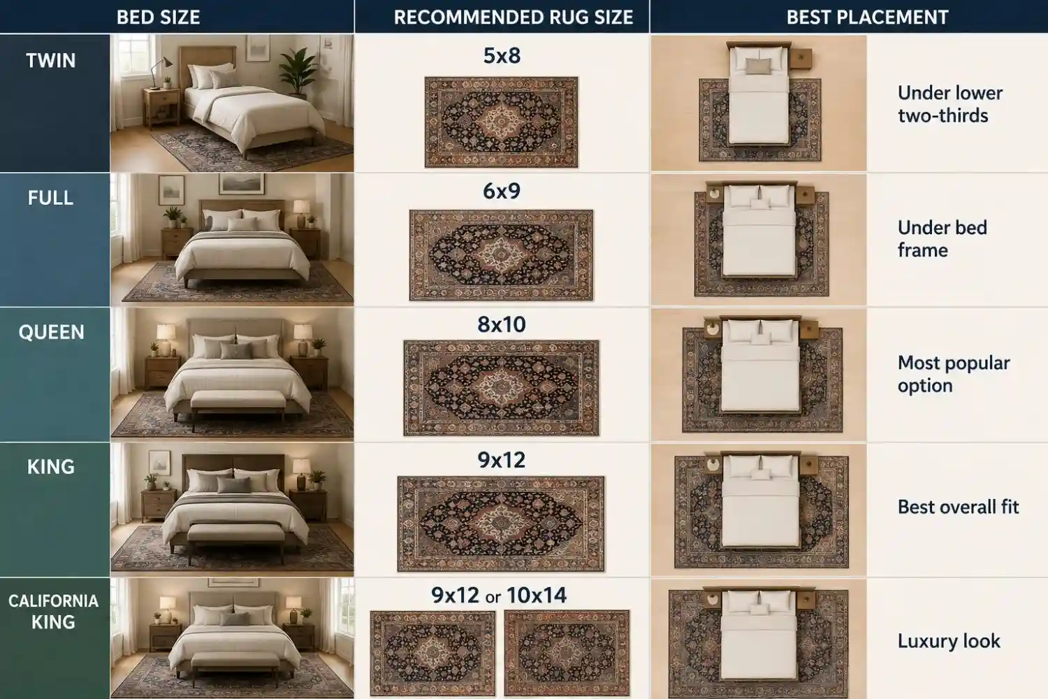 size guide for bedroom