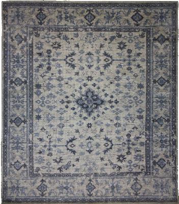 Transitional Hand Knotted Indian Wool Rug