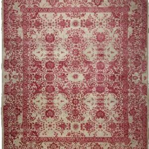 Beige & Pink Transitional Hand Knotted Wool & Silk Rug ? 8 x 10