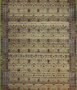 Blue Dk & Blue Lt Transitional Hand Knotted Wool Rug ? 4 x 6