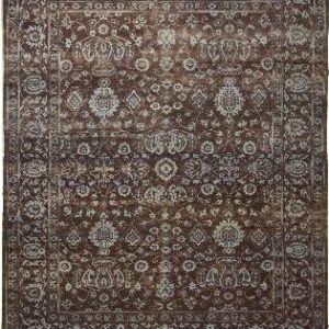 Brown Dk & Brown Dk Traditional Hand Knotted Wool Rug ? 8 x 10