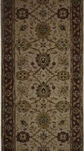 Brown & Ivory Traditional Hand Knotted Wool Rug ? 4 x 10