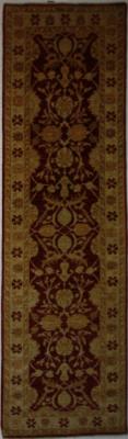 Burgundy & Beige Traditional Hand Knotted Wool Rug ? 3 x 10