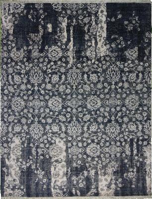 Grey & Gray Transitional Hand Knotted Wool Rug ? 8 x 10