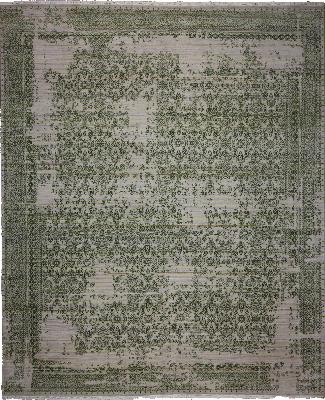 Transitional Hand Knotted Wool & Silk Rug