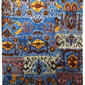 L.Blue Transitional Hand Knotted Silk Rug ? 9 x 12