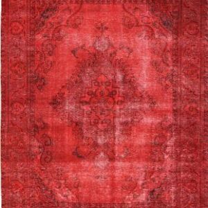 Red & Red Transitional Hand Knotted Wool Rug ? 8 x 10