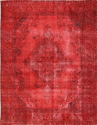 Red & Red Transitional Hand Knotted Wool Rug ? 8 x 10