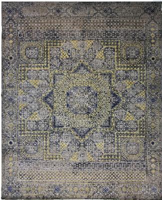 Silver & Sand Transitional Hand Knotted Wool Rug ? 8 x 10
