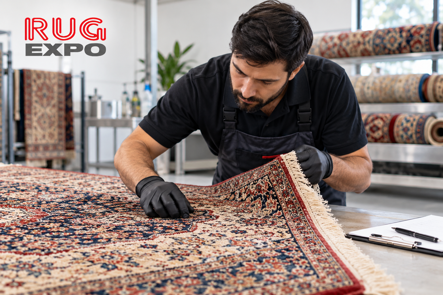 Rug Is Inspected Before Cleaning